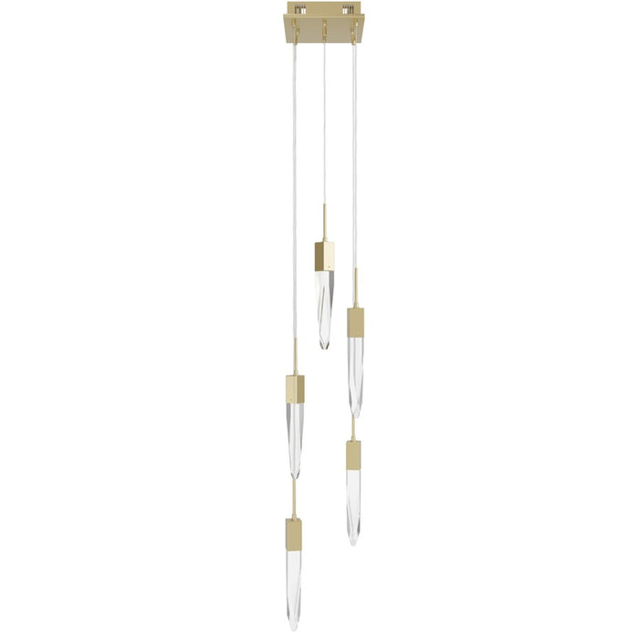 Avenue Lighting Aspen 5Lt 144" Pendant, Brass/Clear Crystal - HF1900-5-AP-BB-C
