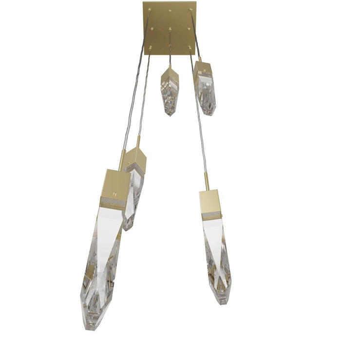 Avenue Lighting Aspen 5Lt 144" Pendant, Brass/Clear Crystal