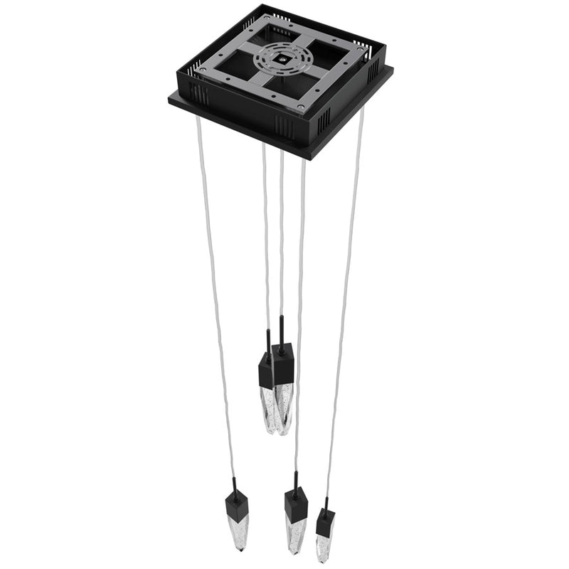 Avenue Lighting Aspen 5Lt 144" Pendant, Black/Bubbled Crystal - HF1900-5-AP-BK
