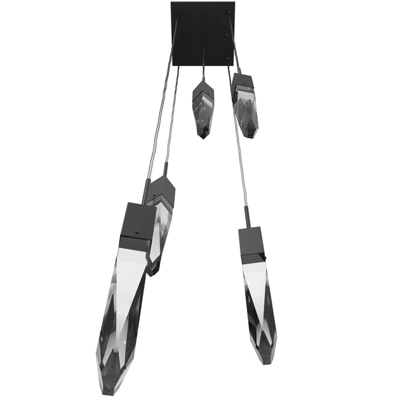 Avenue Lighting Aspen 5Lt 144" Pendant, Black/Clear Crystal - HF1900-5-AP-BK-C