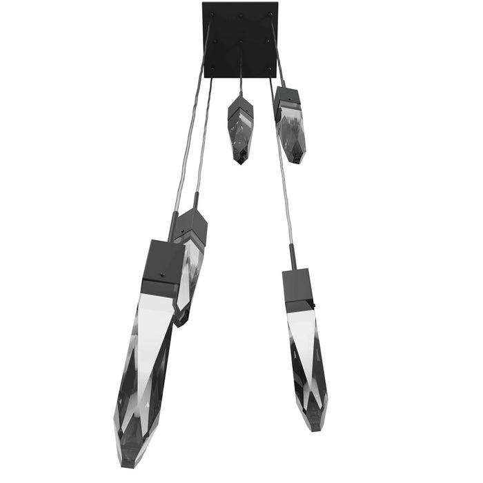 Avenue Lighting Aspen 5Lt 144" Pendant, Black/Clear Crystal