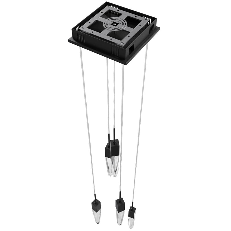 Avenue Lighting Aspen 5Lt 144" Pendant, Black/Clear Crystal - HF1900-5-AP-BK-C