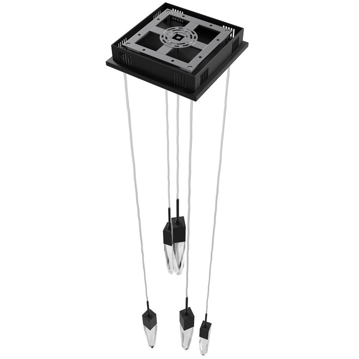 Avenue Lighting Aspen 5Lt 144" Pendant, Black/Clear Crystal