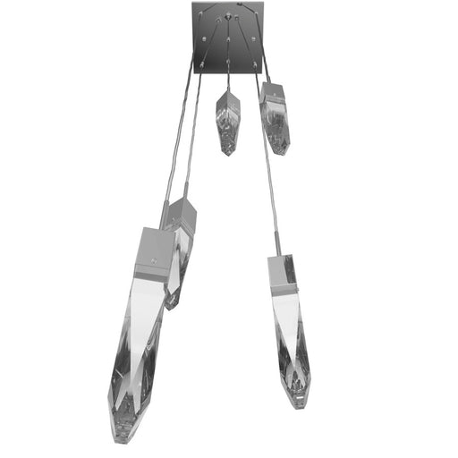 Avenue Lighting Aspen 5Lt 144" Pendant, Chrome/Clear Crystal