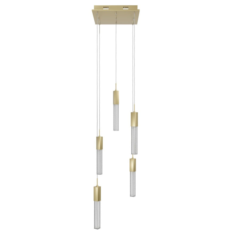 Avenue Lighting Boa 5Lt 144" Pendant/Multi Port, Brushed Brass - HF1900-5-BOA-BB