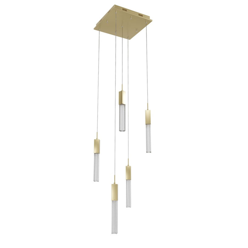 Avenue Lighting Boa 5Lt 144" Pendant/Multi Port, Brushed Brass - HF1900-5-BOA-BB