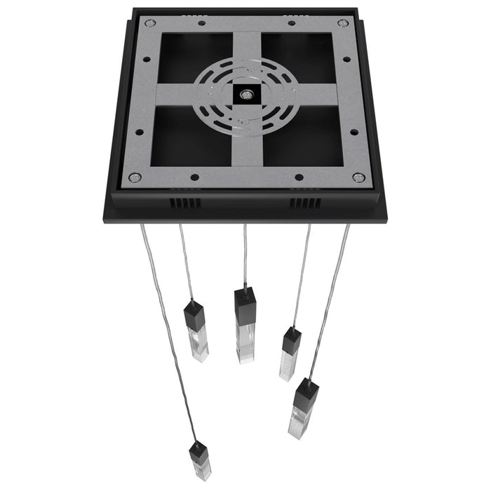 Avenue Original Glacier 5Lt 144" Pendant, Black/Bubbled Crystal