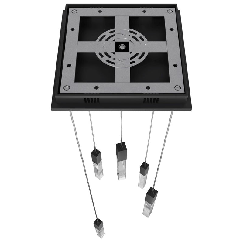 Avenue Original Glacier 5Lt 144" Pendant, Black/Bubbled Crystal - HF1900-5-GL-BK