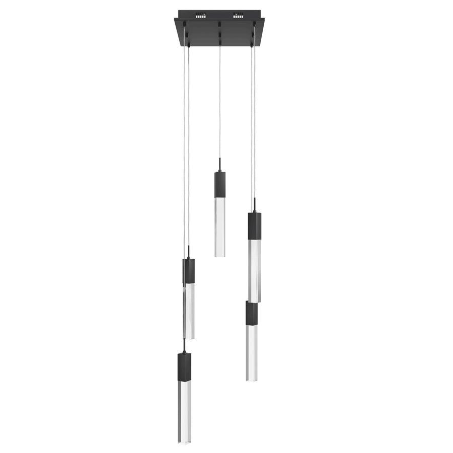 Avenue Original Glacier 5Lt 144" Pendant, Black/Clear Crystal - HF1900-5-GL-BK-C