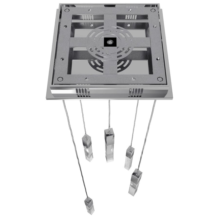 Avenue Original Glacier 5Lt 144" Pendant, Chrome/Bubble Crystal