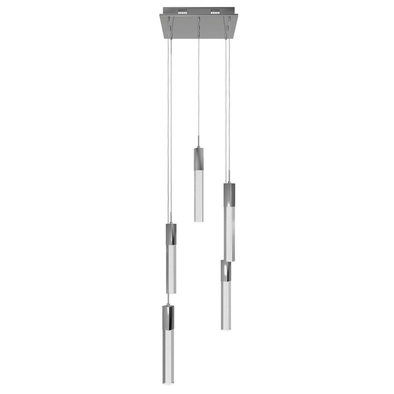 Avenue Original Glacier 5Lt 144" Pendant, Chrome/Snow - HF1900-5-GL-CH-SNW
