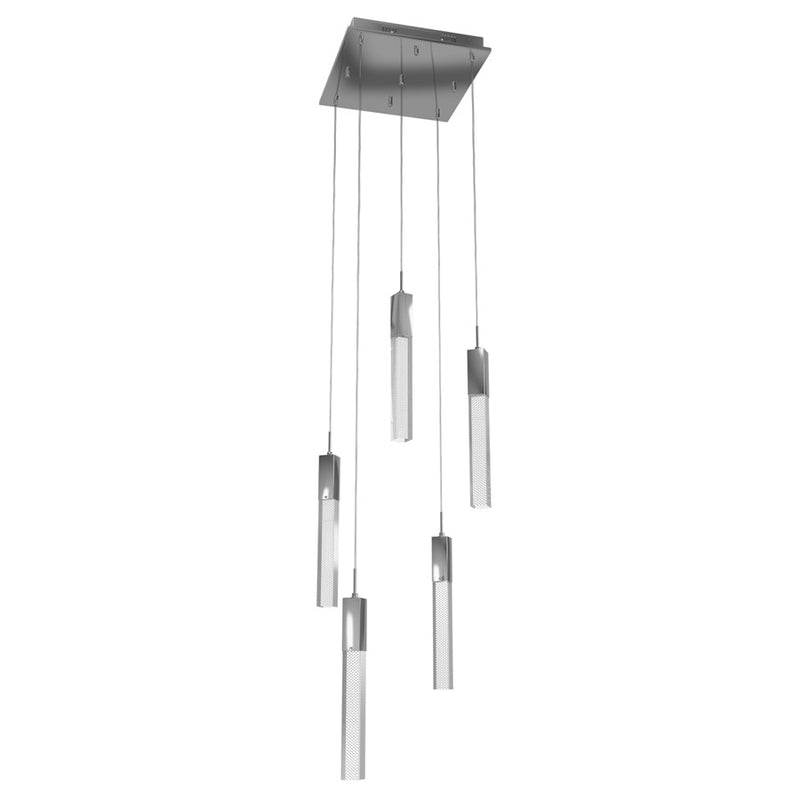 Avenue Original Glacier 5Lt 144" Pendant, Chrome/Snow - HF1900-5-GL-CH-SNW