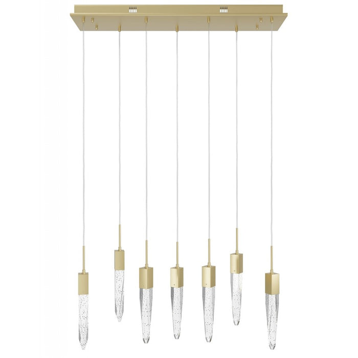Avenue Lighting Aspen 7Lt 130" Pendant, Brass/Bubbled Crystal - HF1900-7-AP-BB