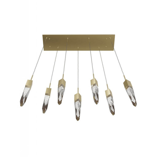 Avenue Lighting Aspen 7Lt 130" Pendant, Brass/Bubbled Crystal
