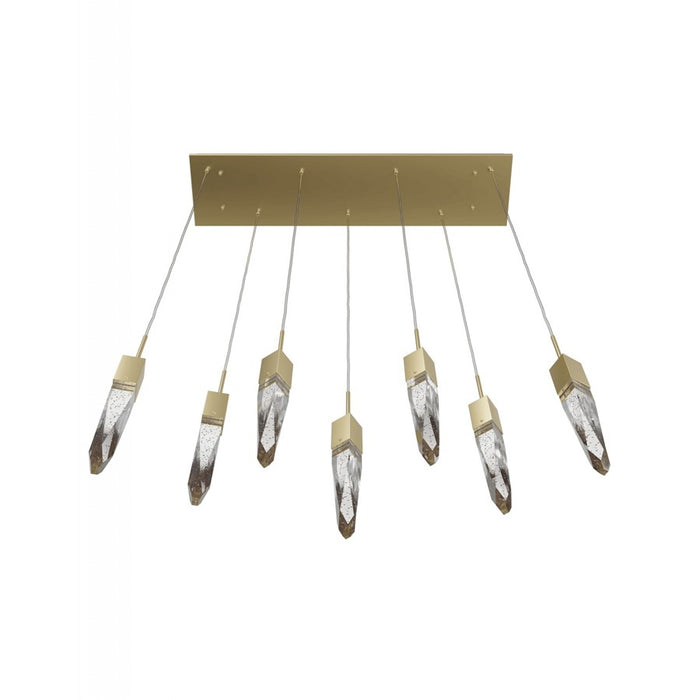 Avenue Lighting Aspen 7Lt 130" Pendant, Brass/Bubbled Crystal
