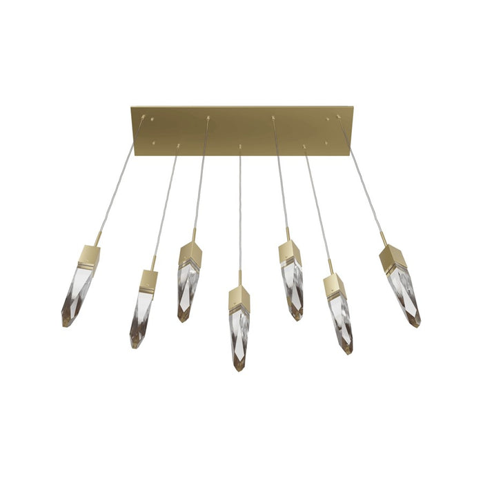 Avenue Lighting Aspen 7Lt 130" Pendant, Brass/Clear Crystal