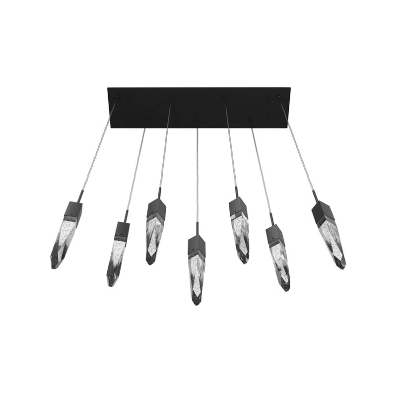 Avenue Lighting Aspen 7Lt 130" Pendant, Black/Bubbled Crystal - HF1900-7-AP-BK