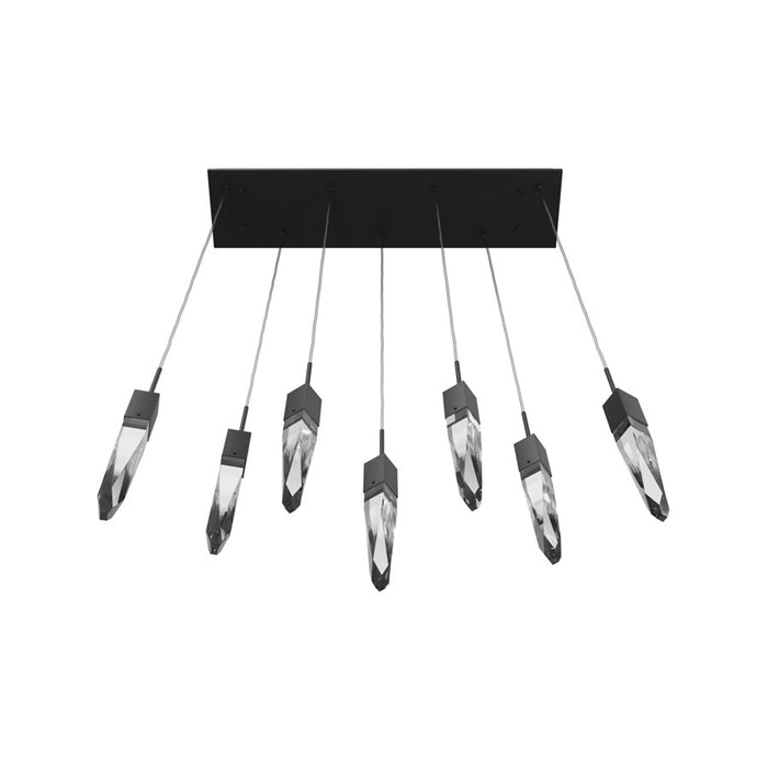 Avenue Lighting Aspen 7Lt 130" Pendant, Black/Clear Crystal