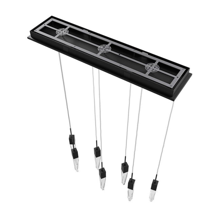 Avenue Lighting Aspen 7Lt 130" Pendant, Black/Clear Crystal