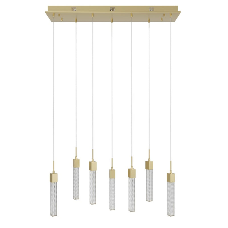 Avenue Lighting Boa 7Lt 130" Pendant/Multi Port, Brushed Brass