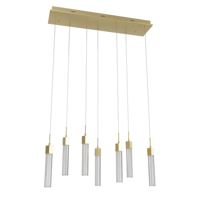 Avenue Lighting Boa 7Lt 130" Pendant/Multi Port, Brushed Brass - HF1900-7-BOA-BB