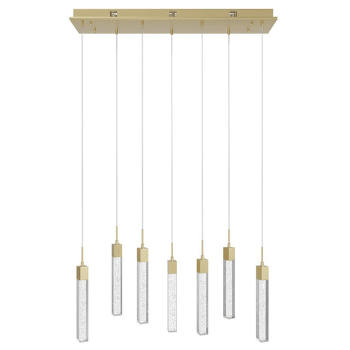 Avenue Original Glacier 7Lt 130" Pendant, Brass/Bubbled Crystal - HF1900-7-GL-BB