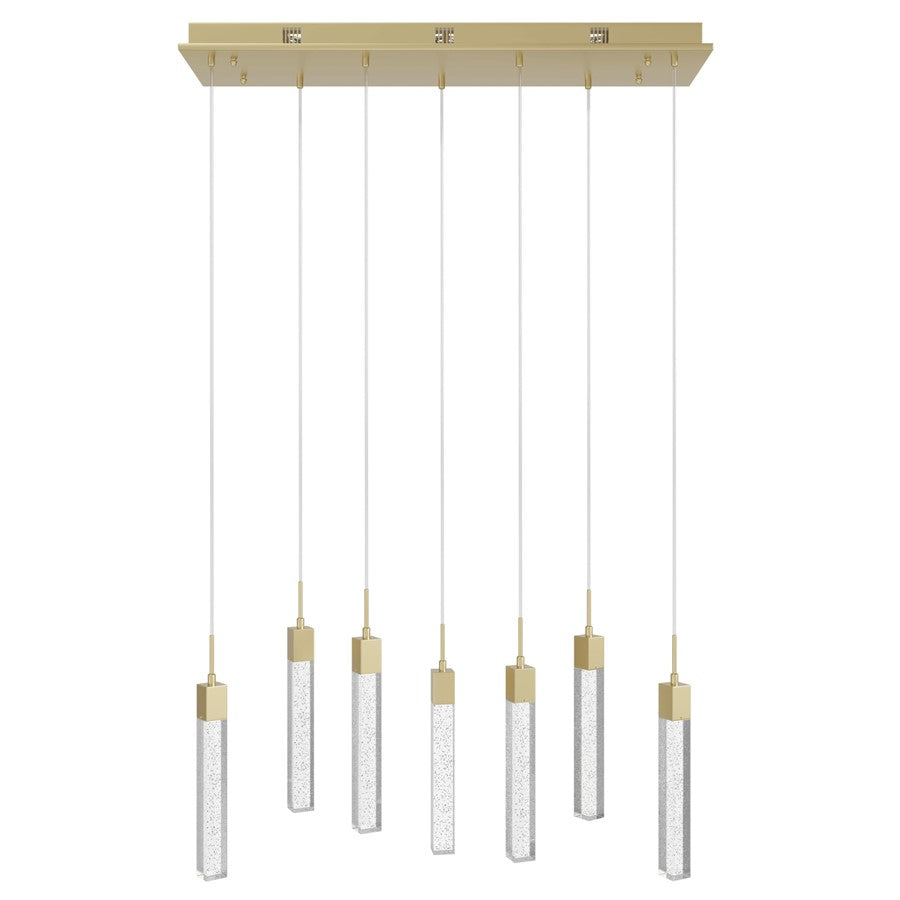 Avenue Original Glacier 7Lt 130" Pendant, Brass/Bubbled Crystal - HF1900-7-GL-BB