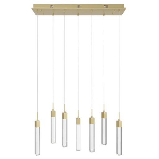 Avenue Original Glacier 7Lt 130" Pendant, Brass/Clear Crystal - HF1900-7-GL-BB-C