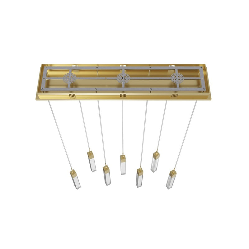 Avenue Original Glacier 7Lt 130" Pendant, Brass/Clear Crystal - HF1900-7-GL-BB-C