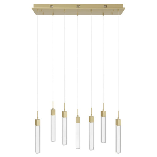 Avenue Original Glacier 7Lt 130" Pendant, Brass/Snow - HF1900-7-GL-BB-SNW