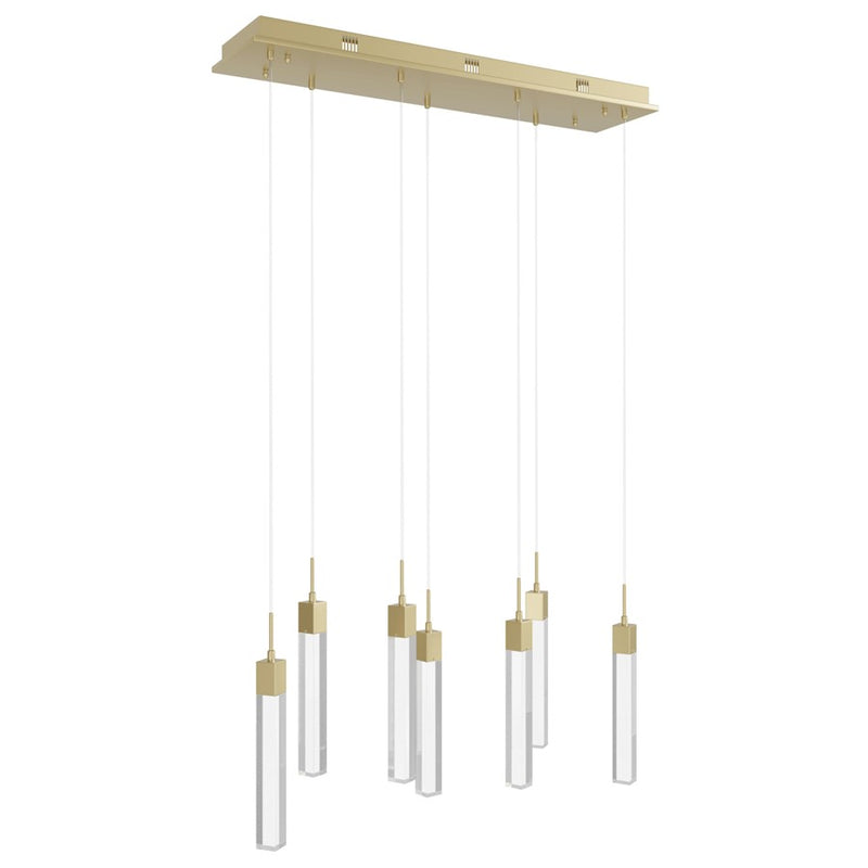 Avenue Original Glacier 7Lt 130" Pendant, Brass/Snow - HF1900-7-GL-BB-SNW