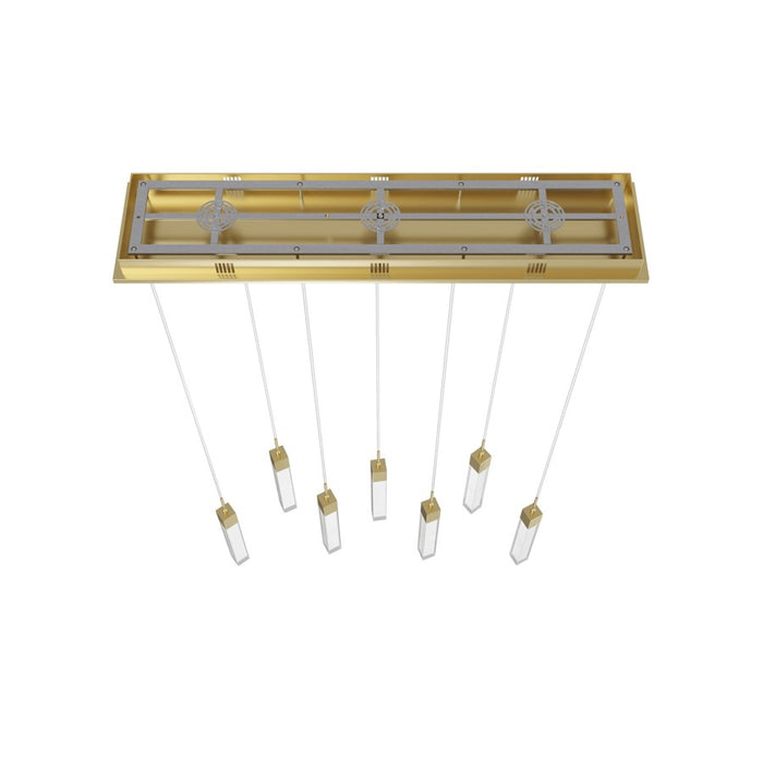 Avenue Original Glacier 7Lt 130" Pendant, Brass/Snow