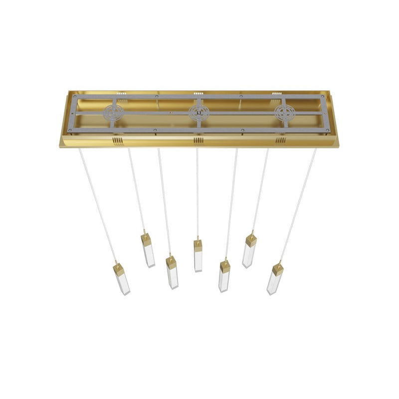 Avenue Original Glacier 7Lt 130" Pendant, Brass/Snow - HF1900-7-GL-BB-SNW