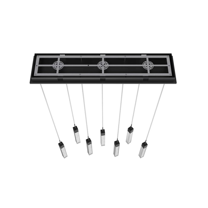 Avenue Original Glacier 7Lt 130" Pendant, Black/Bubbled Crystal