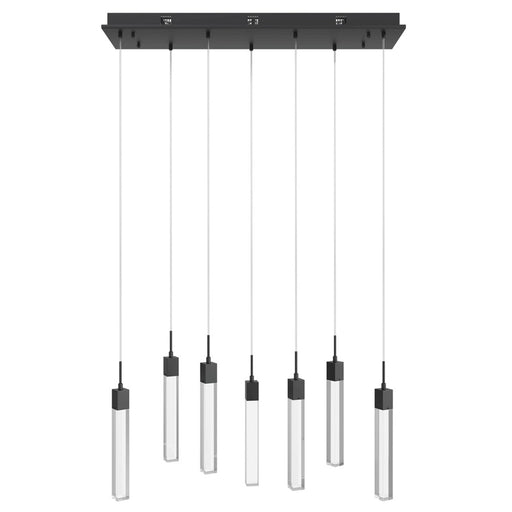 Avenue Original Glacier 7Lt 130" Pendant, Black/Clear Crystal - HF1900-7-GL-BK-C