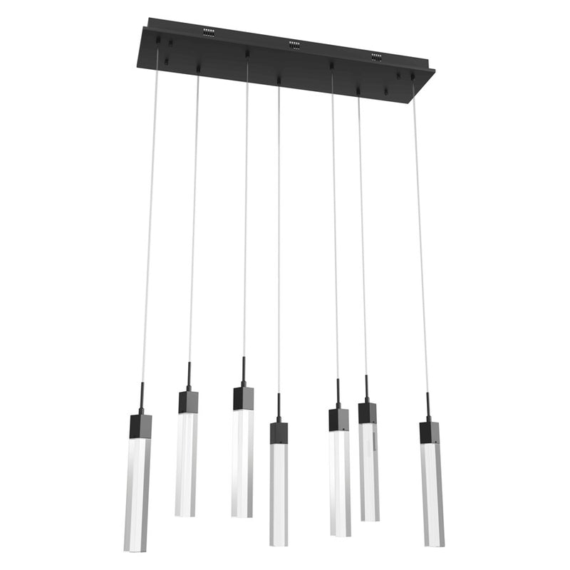 Avenue Original Glacier 7Lt 130" Pendant, Black/Clear Crystal - HF1900-7-GL-BK-C
