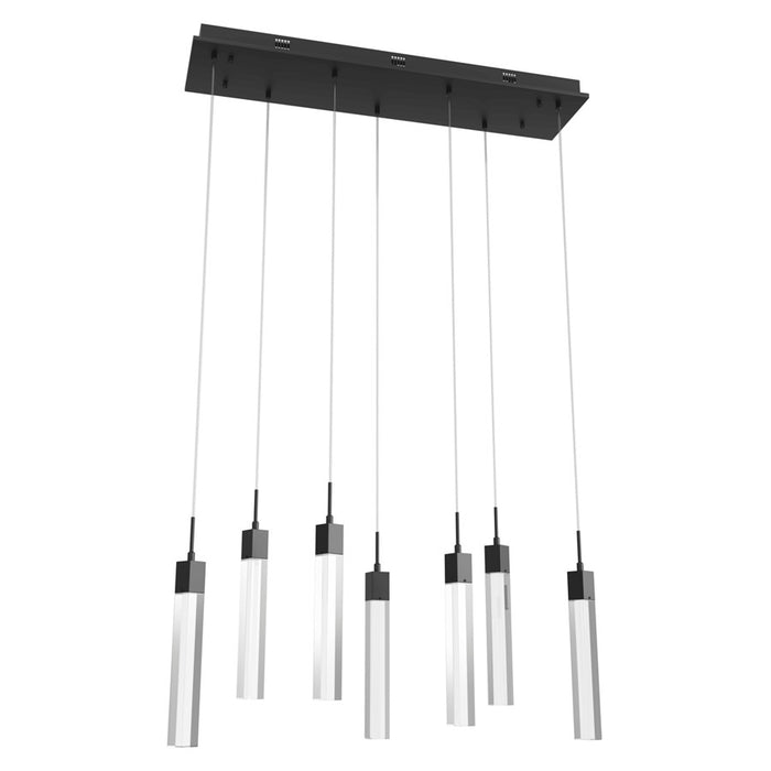 Avenue Original Glacier 7Lt 130" Pendant, Black/Clear Crystal