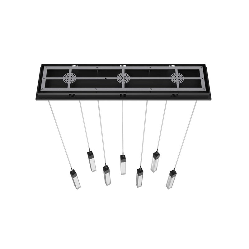 Avenue Original Glacier 7Lt 130" Pendant, Black/Clear Crystal - HF1900-7-GL-BK-C