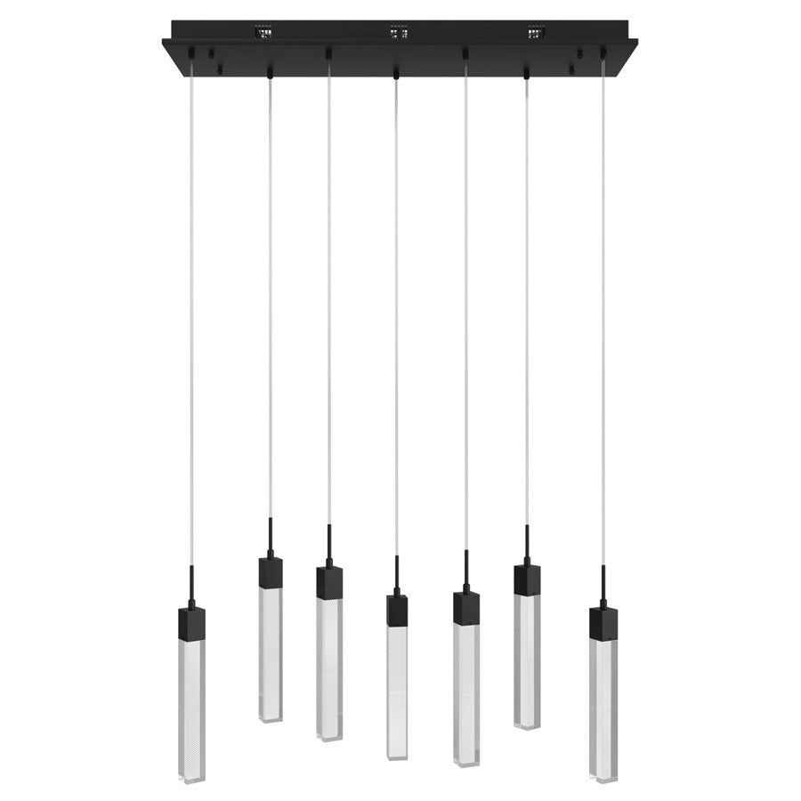 Avenue Original Glacier 7Lt 130" Pendant, Black/Snow - HF1900-7-GL-BK-SNW