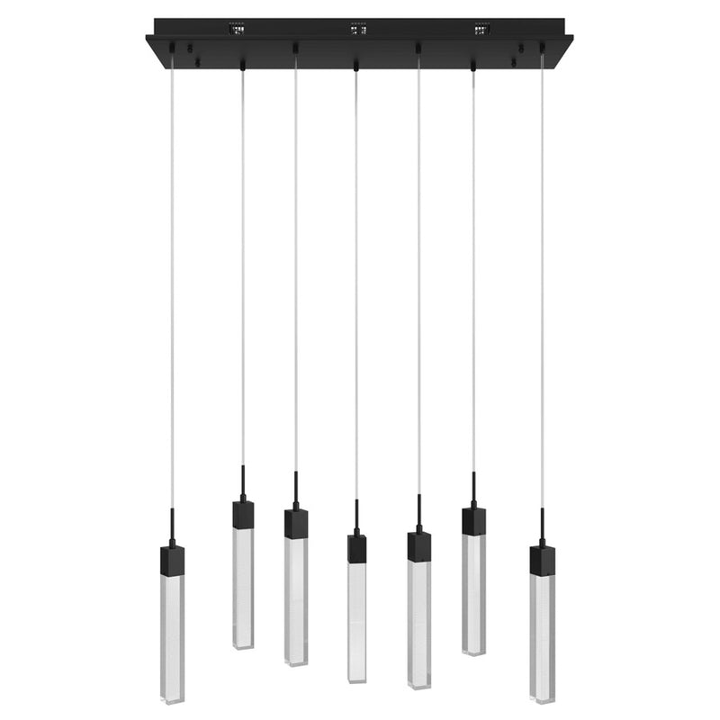 Avenue Original Glacier 7Lt 130" Pendant, Black/Snow - HF1900-7-GL-BK-SNW