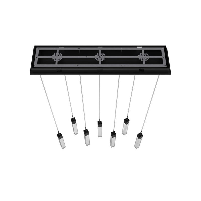 Avenue Original Glacier 7Lt 130" Pendant, Black/Snow - HF1900-7-GL-BK-SNW