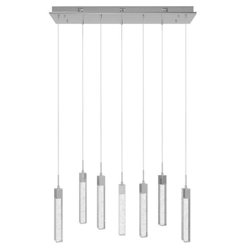 Avenue Original Glacier 7Lt 130" Pendant, Chrome/Bubble Crystal