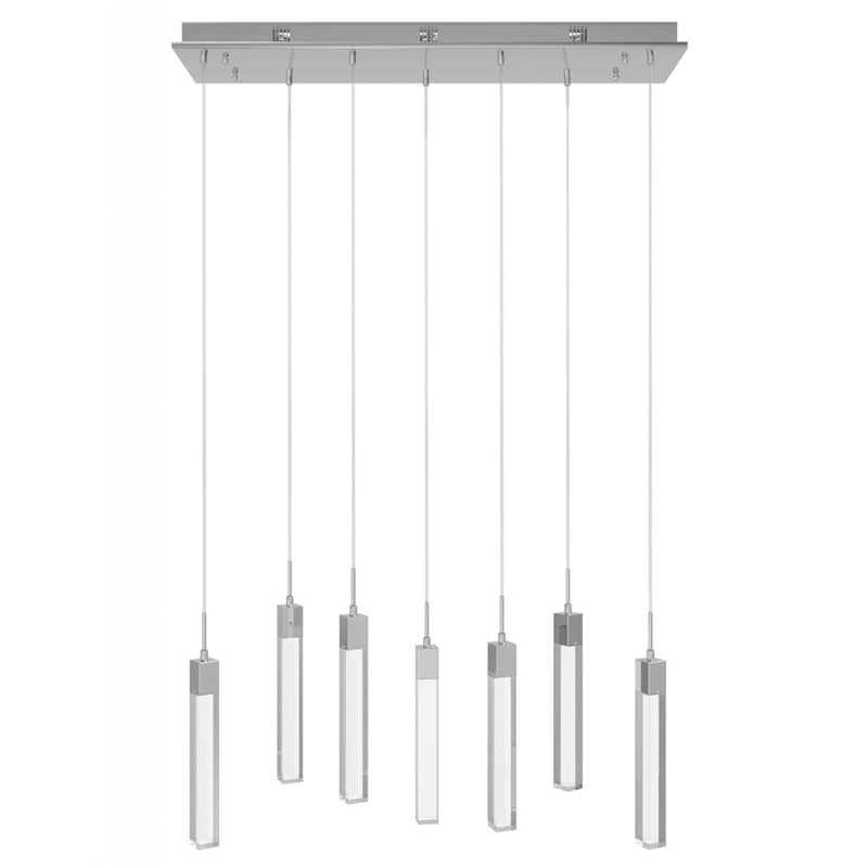 Avenue Original Glacier 7Lt 130" Pendant, Chrome/Crystal