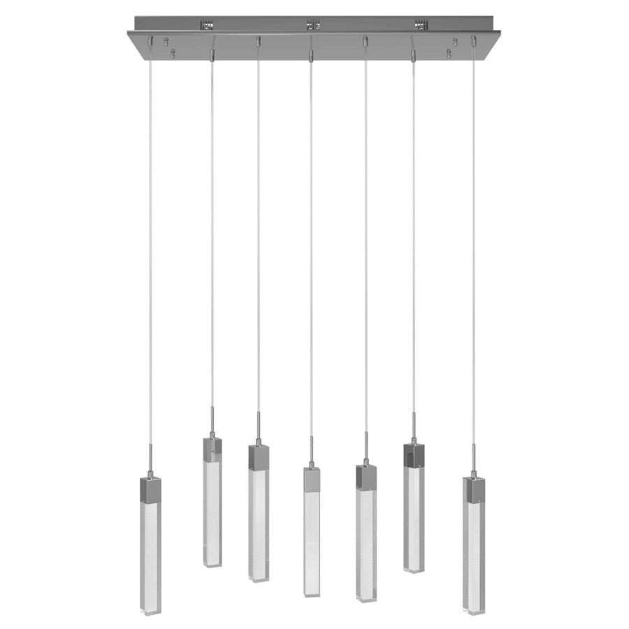 Avenue Original Glacier 7Lt 130" Pendant, Chrome/Snow - HF1900-7-GL-CH-SNW
