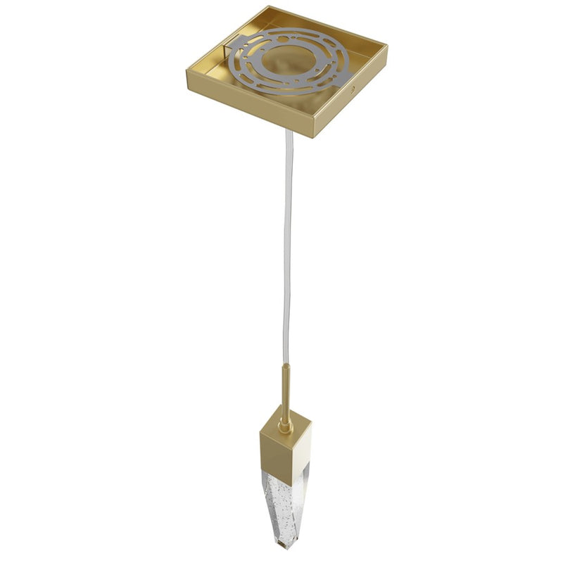 Avenue Lighting Aspen 1Lt 120" Pendant, Brass/Bubbled Crystal - HF1901-1-AP-BB