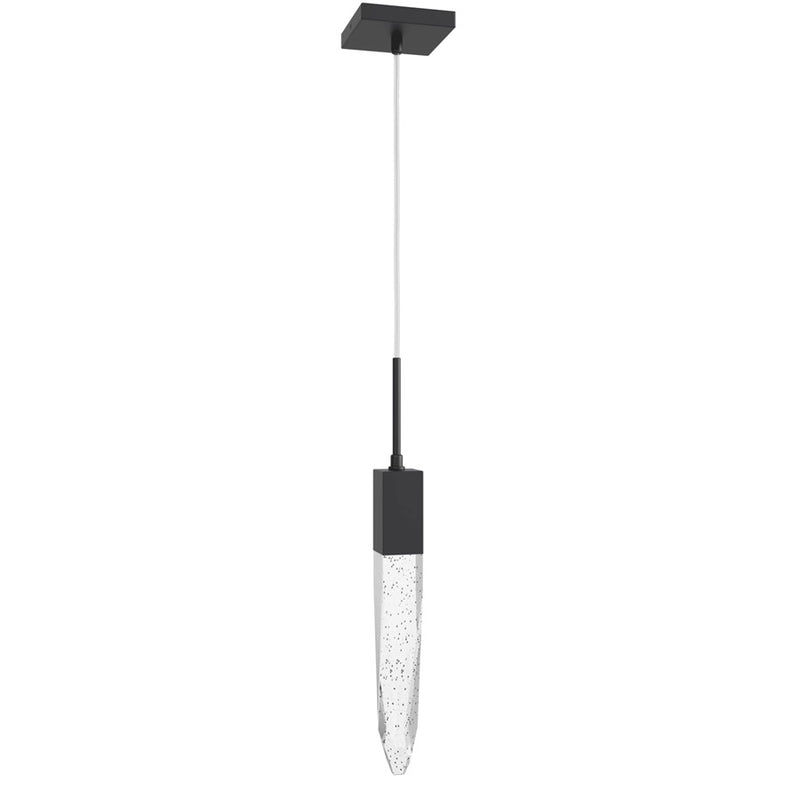 Avenue Lighting Aspen 1Lt 120" Pendant, Black/Bubbled Crystal