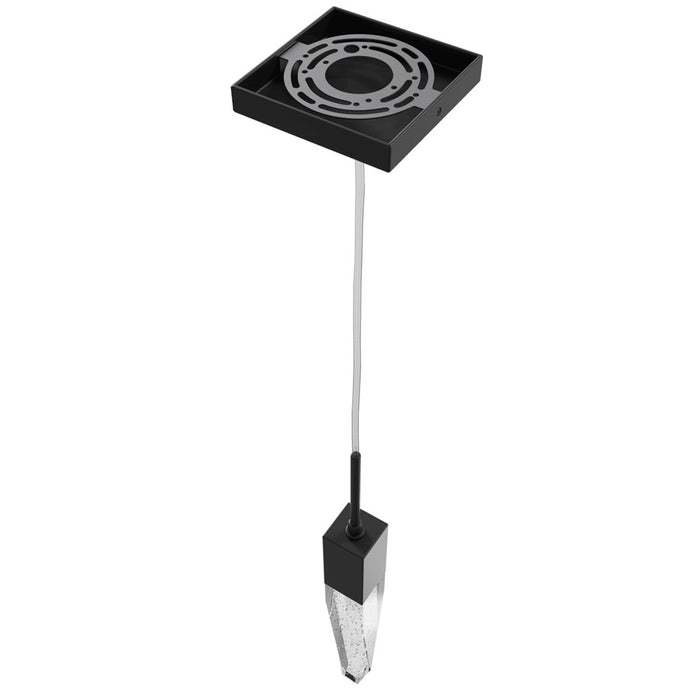 Avenue Lighting Aspen 1Lt 120" Pendant, Black/Bubbled Crystal