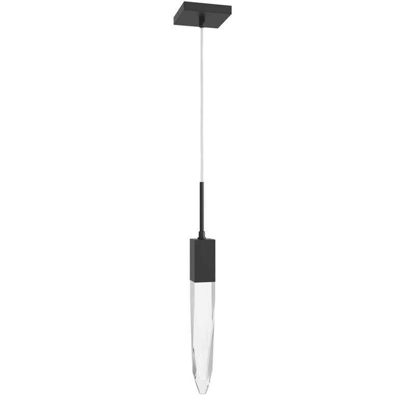 Avenue Lighting Aspen 1Lt 120" Pendant, Black/Clear Crystal