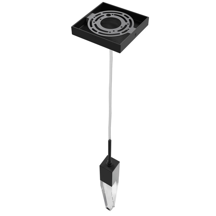 Avenue Lighting Aspen 1Lt 120" Pendant, Black/Clear Crystal