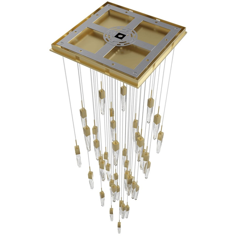 Avenue Lighting Aspen 41Lt 170" Pendant, Brass/Bubbled Crystal - HF1903-41-AP-BB